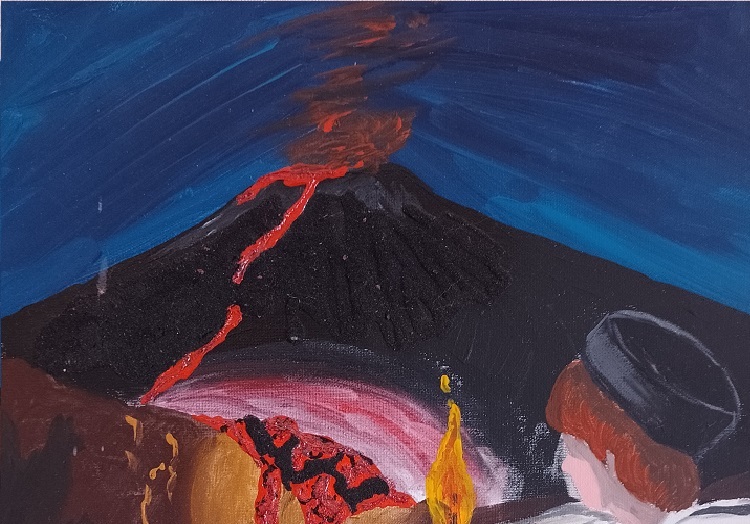 art avec cendre d'Etna